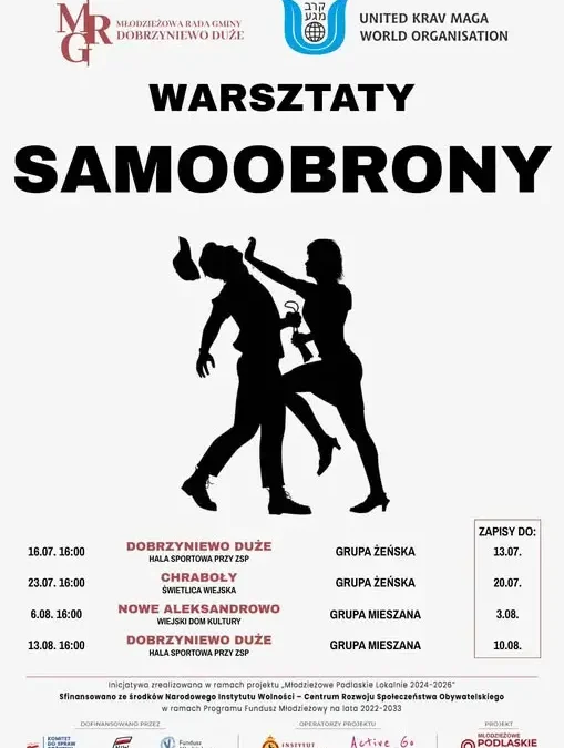 Warsztaty samoobrony dla młodzieży w gminie Dobrzyniewo Duże – ruszyły zapisy
