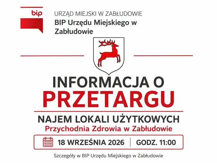 Przetarg na najem lokali w Przychodni Zdrowia w Zabłudowie
