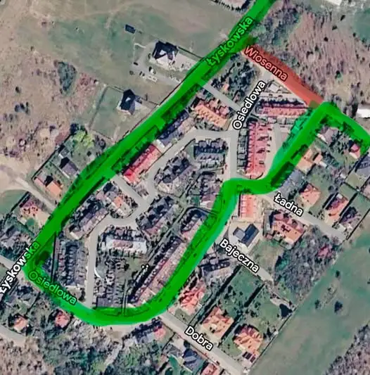 Zmiana organizacji ruchu na Osiedlu Marzeń w Fastach – zamknięcie ul. Wiosennej