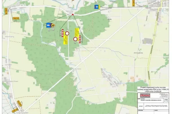 Utrudnienia na drodze Tykocin–Kiermusy: zamknięcie odcinka w Kiermusach