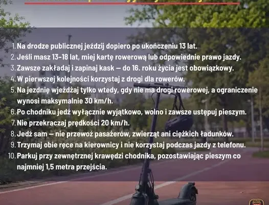 Hulajnoga elektryczna to nie zabawka – apel białostockiej straży miejskiej
