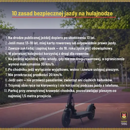 Hulajnoga elektryczna to nie zabawka – apel białostockiej straży miejskiej