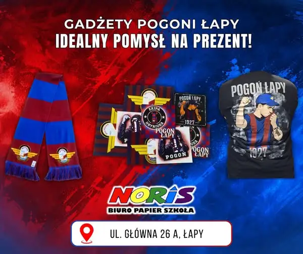Nowe gadżety dla kibiców Pogoni Łapy już w sklepie NORIS