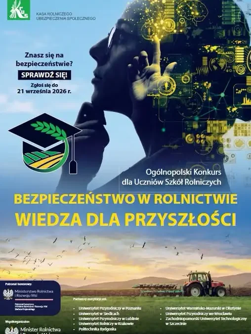 Konkurs KRUS dla uczniów szkół rolniczych – zgłoszenia do 21 września