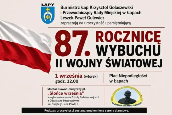 Uroczystości w Łapach upamiętnią 87. rocznicę wybuchu II wojny światowej