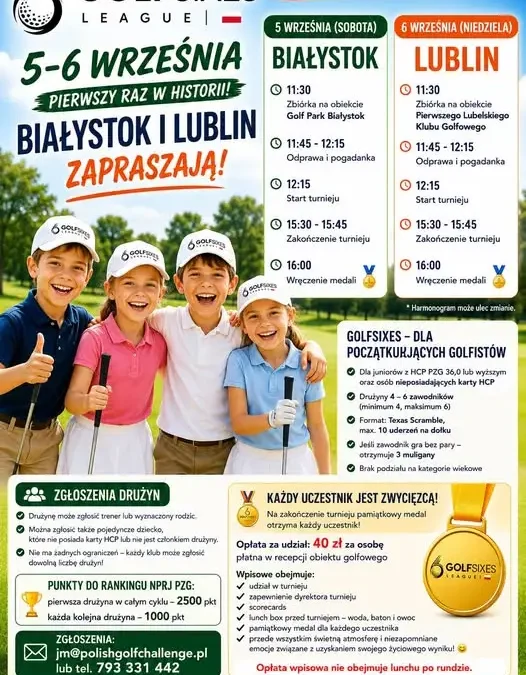 GolfSixes po raz pierwszy w Białymstoku i Lublinie – turniej dla młodych golfistów