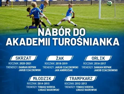 Akademia Turośnianka prowadzi zapisy dla dzieci z roczników 2012–2021