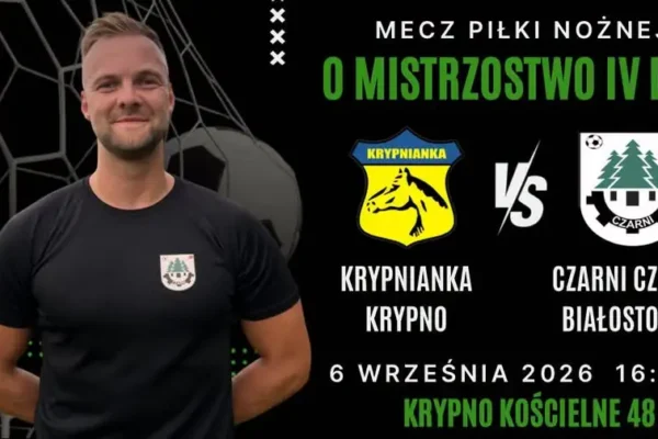 Piłkarze z Czarnej Białostockiej powalczą w niedzielę o ligowe punkty w Krypnie