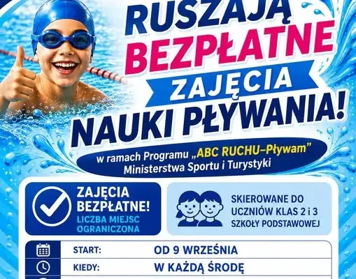Bezpłatna nauka pływania dla uczniów klas 2-3 w Michałowie