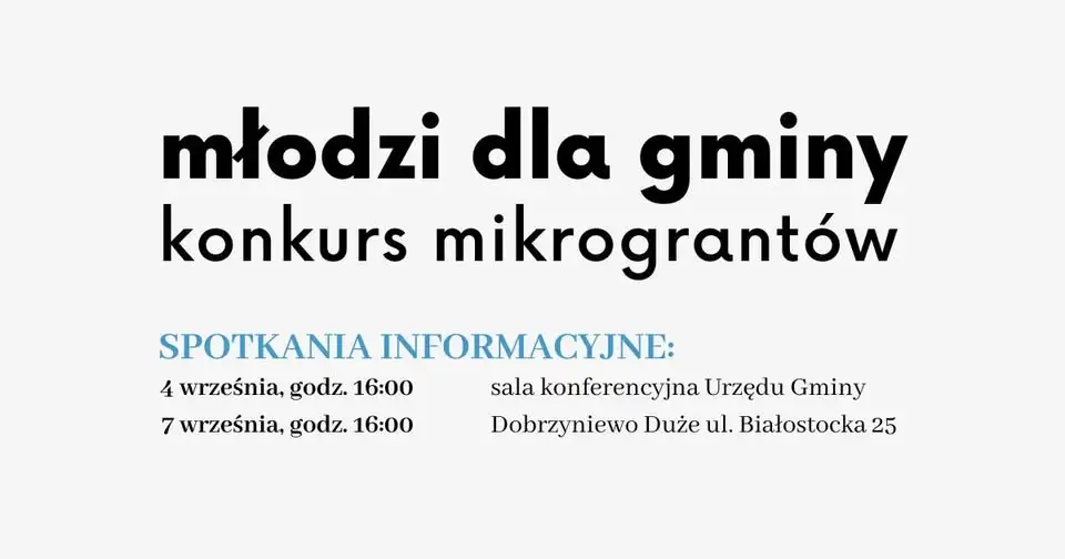 Ruszył konkurs mikrograntów dla młodzieży w Gminie Dobrzyniewo Duże