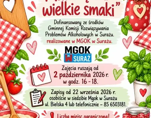 Suraż: ruszyły zapisy na warsztaty kulinarne dla dzieci „Małe Rączki – Wielkie Smaki”