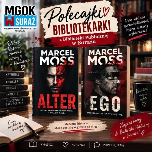 Mroczne kryminały Marcela Mossa czekają w bibliotece w Surażu