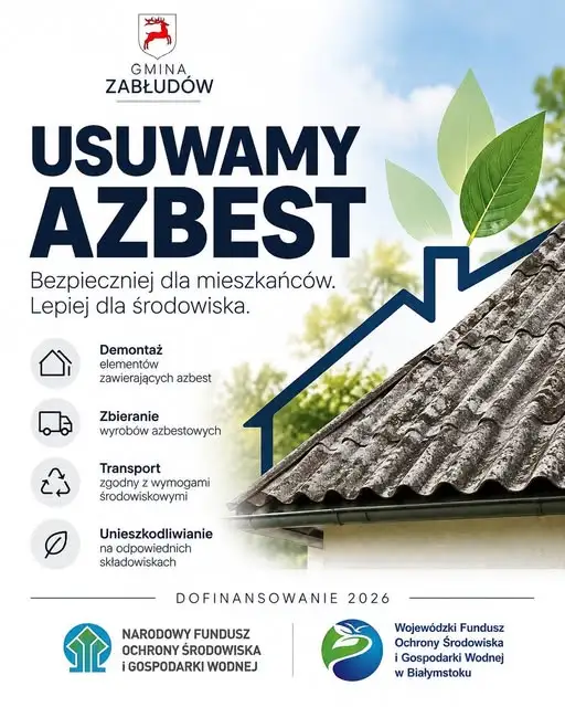 Gmina Zabłudów usuwa azbest z posesji. Mieszkańcy mogą zgłaszać się do programu