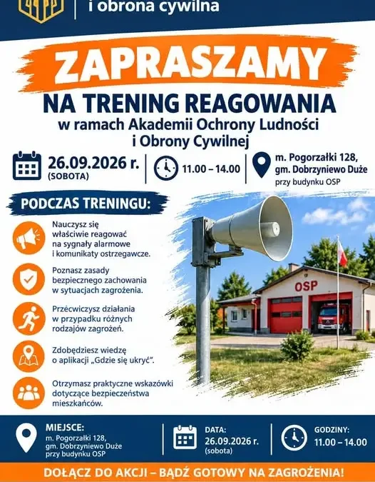 Trening reagowania w Pogorzałkach – dziś pod remizą OSP
