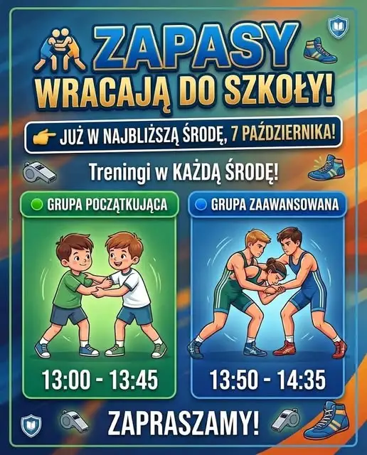 Zapasy wracają do szkoły! Bezpłatne treningi od 7 października