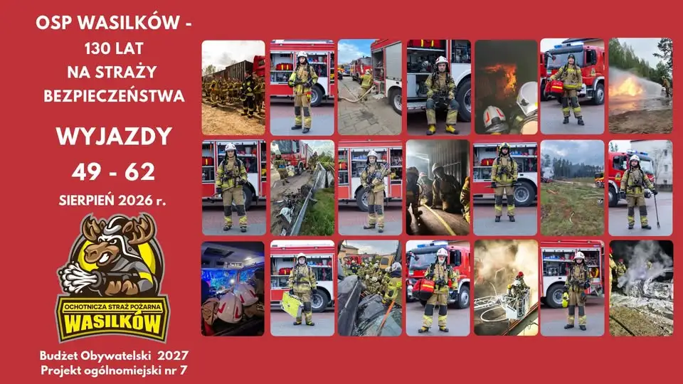 Sierpień pełen akcji: OSP Wasilków podsumowuje miesiąc interwencji
