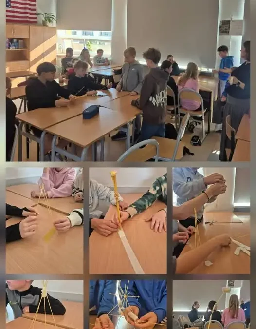 Marshmallow Challenge w klasie 6C – lekcja współpracy w SP1 Białystok