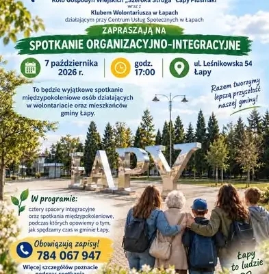 Wolontariat łączy pokolenia – nowy projekt w Gminie Łapy startuje już 7 października