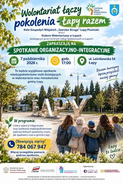Wolontariat łączy pokolenia – nowy projekt w Gminie Łapy startuje już 7 października