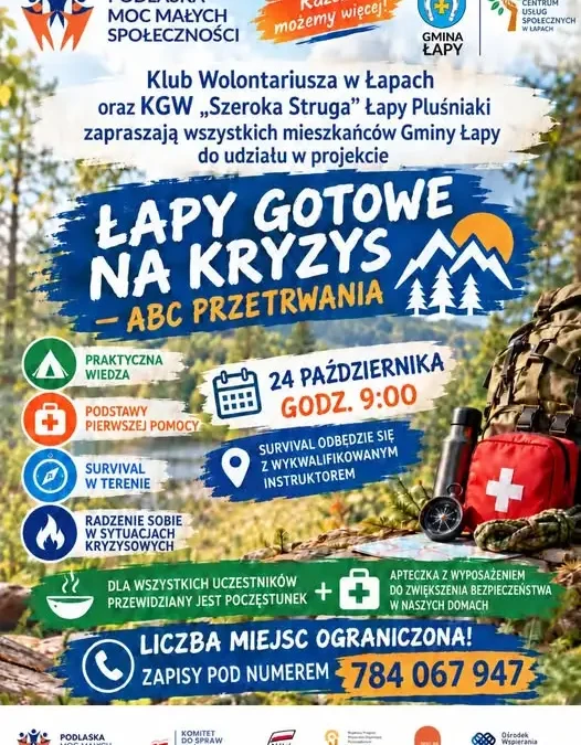 Bezpłatne szkolenie survivalowe w Łapach – zapisy trwają
