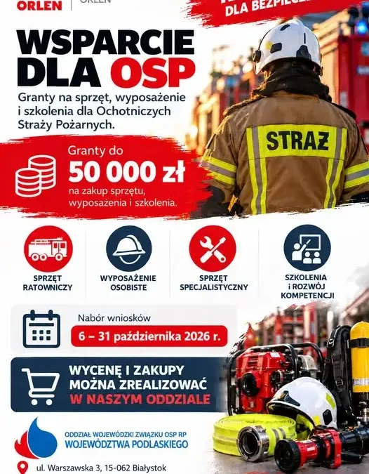 Nawet 50 tys. zł dla OSP. Ruszył nabór wniosków w programie ORLEN