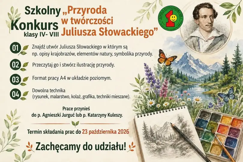 Konkurs plastyczny dla uczniów z Białegostoku: ilustruj przyrodę u Słowackiego