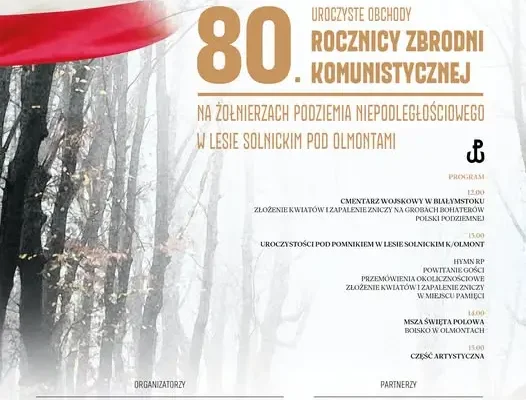 Uroczystości patriotyczno-religijne w Olmontach – 11 października oddamy hołd Żołnierzom Podziemia Niepodległościowego