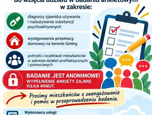 Gmina Poświętne bada skalę uzależnień i przemocy domowej – wypełnij ankietę