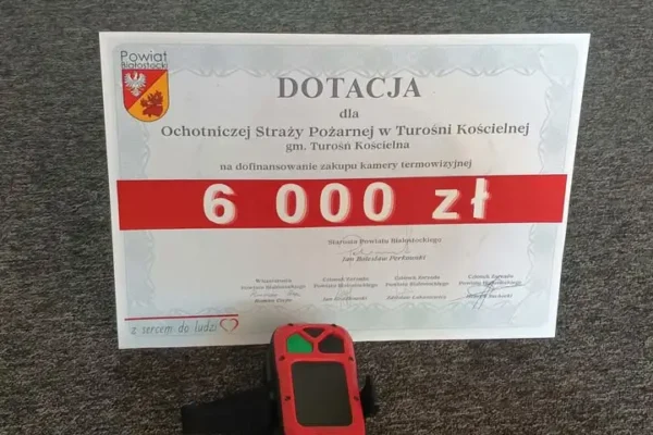 Kamera termowizyjna dla OSP Turośń Kościelna dzięki wsparciu Powiatu i Gminy