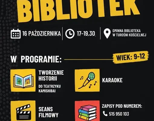 Noc Bibliotek w Turośni Kościelnej – wieczór pełen wrażeń dla dzieci