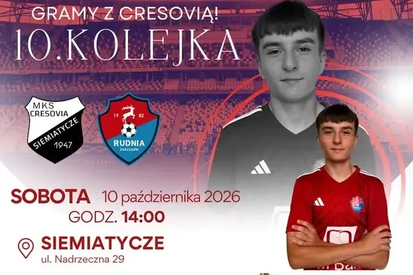 Rudnia Zabłudów w gazie – czas na 10. kolejkę w Siemiatyczach
