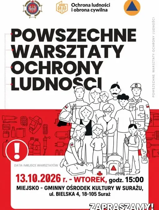 Bezpłatne warsztaty ochrony ludności w Surażu – już 13 października