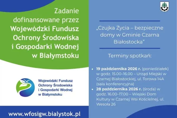 Czujka Życia: bezpłatne czujki czadu i spotkania edukacyjne w Gminie Czarna Białostocka