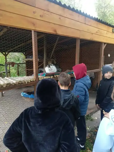 Uczniowie klas 1b i 3a podsumowali zbiórkę karmy dla zwierząt i odwiedzili Kocie Ranczo