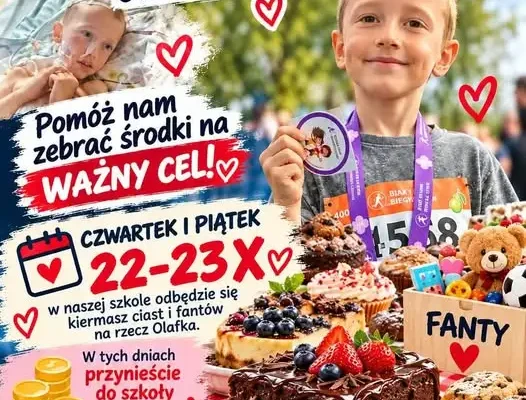 Kiermasz charytatywny dla Olafka w szkole – 22 i 23 października