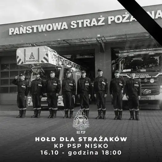 Strażacy oddają hołd poległym kolegom. Syreny zawyją o 18:00