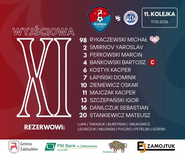 KS Rudnia Zabłudów inauguruje nowy stadion – znamy wyjściową jedenastkę!