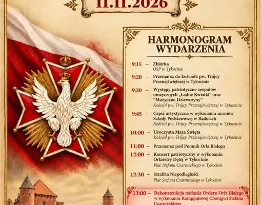 Tykocin uczci 11 listopada – program obchodów Święta Niepodległości