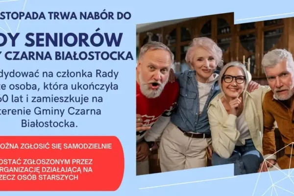 Rusza nabór do Rady Seniorów Gminy Czarna Białostocka na kadencję 2026–2030