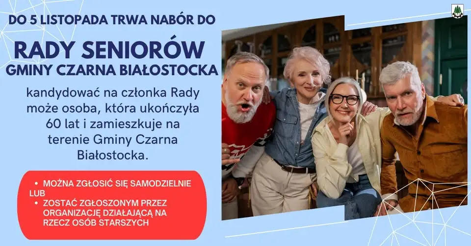 Rusza nabór do Rady Seniorów Gminy Czarna Białostocka na kadencję 2026–2030
