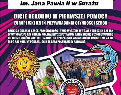 Suraż: uczniowie odebrali podziękowania od WOŚP za udział w biciu rekordu pierwszej pomocy