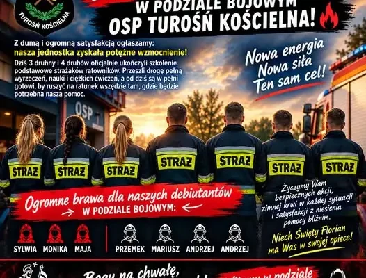 OSP Turośń Kościelna z siedmioma nowymi strażakami w podziale bojowym