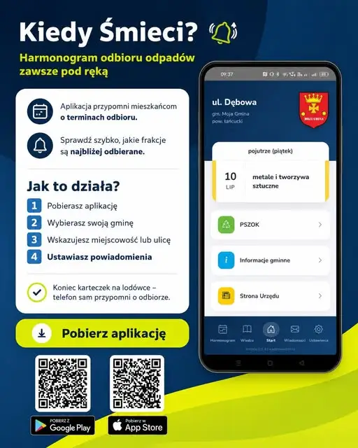 Gmina Poświętne stawia na nowoczesność: aplikacja „Kiedy Śmieci” ułatwi mieszkańcom życie