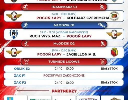 Weekend pełen emocji w Akademii Pogoni Łapy – młodzież walczy o punkty