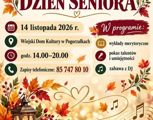 Gminny Dzień Seniora w Pogorzałkach – zaproszenie na wyjątkowe popołudnie