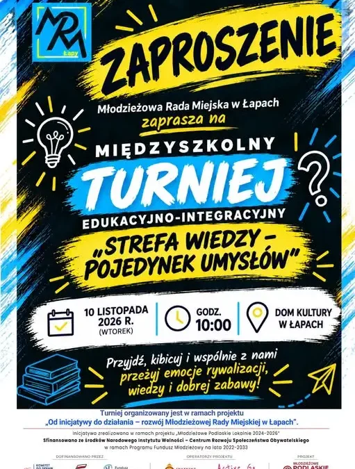 Łapy: Międzyszkolny Turniej „Strefa Wiedzy – Pojedynek Umysłów” już 10 listopada